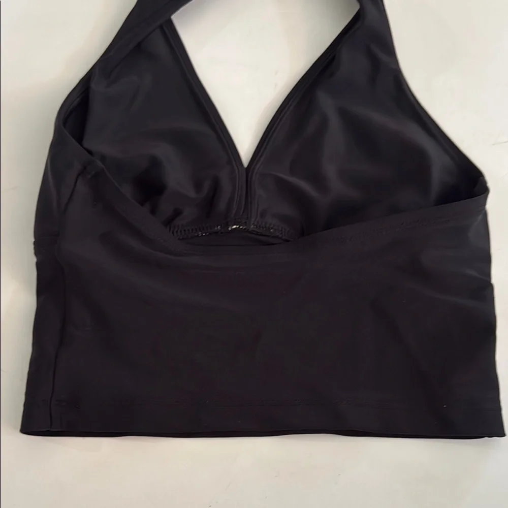 Katrina Black Halter girls  dance Top size youth Large